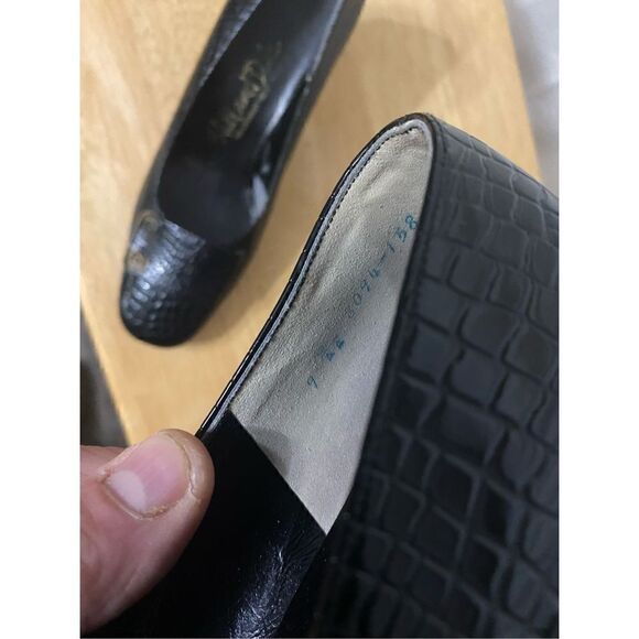 Hill and Dale vintage croc leather block heels size 9AA - Picture 7 of 8